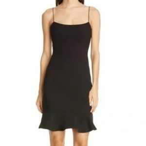 NWT LIKELY Black Ruffle Hem Bodycon Dress